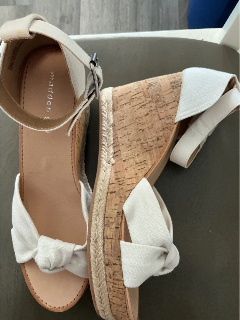 Womans Size 10 Madden Girl Colette White Platform Wedge Sandal